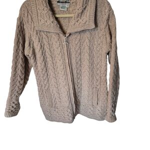 Aran Crafts Cream Cable Knit Cardigan